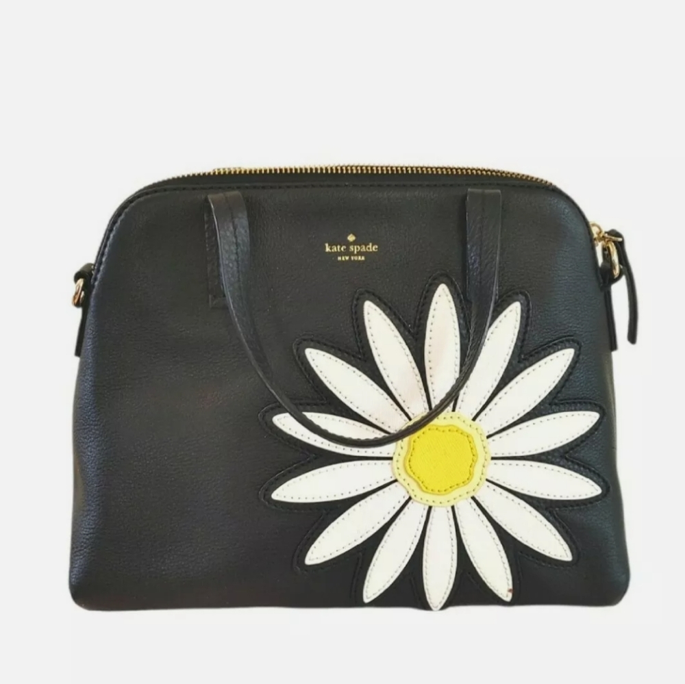 RARE Kate Spade Black Daisy Maise Purse - Picture 1 of 7